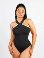 Crossover Halter Thong Bodysuit