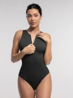 Sleeveless Ribbed Brief Bodysuit