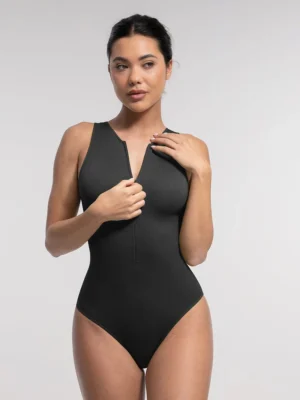 Sleeveless Ribbed Brief Bodysuit