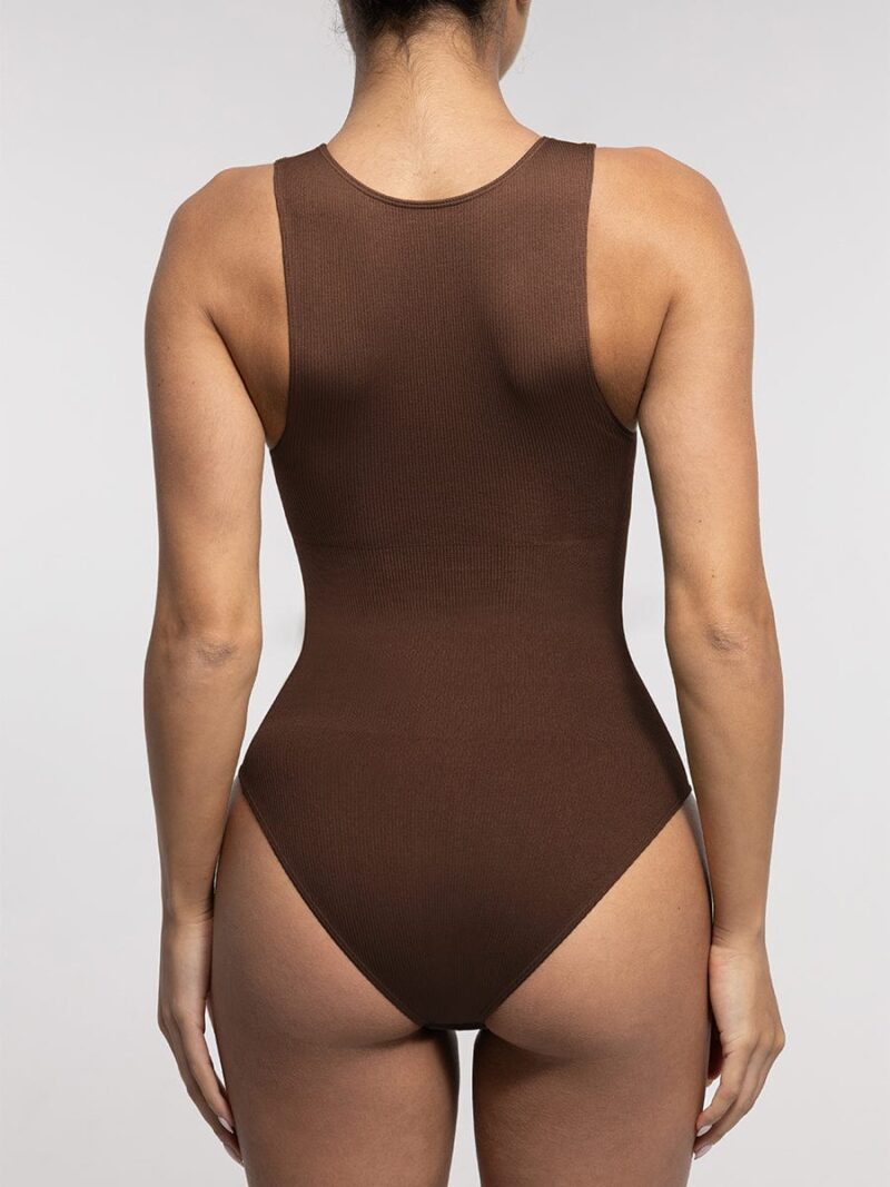 Sleeveless Ribbed Compression Bodysuit - Image 10