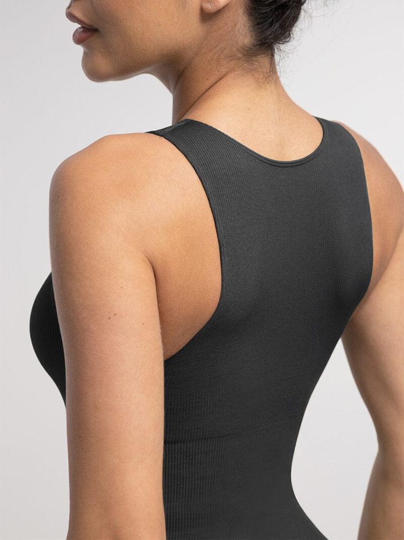 Sleeveless Ribbed Compression Bodysuit - Image 18