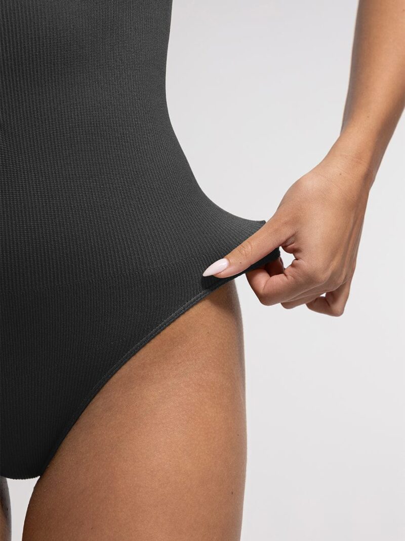 Sleeveless Ribbed Compression Bodysuit - Image 19