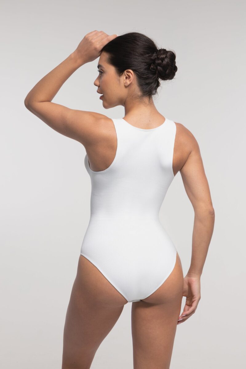 Sleeveless Ribbed Compression Bodysuit - Image 22