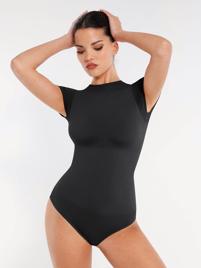 Short Sleeve Hip Briefs Bodysuit - Image 17